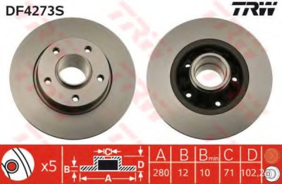 Disc frana NISSAN PRIMASTAR platou / sasiu (2002 - 2006) TRW DF4273S foto