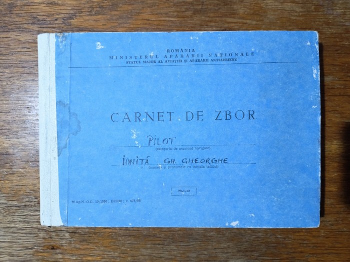 Carnet de zbor , pilot , aviatie, MApN / R8P2F