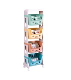 Organizator Spatiu de depozitare pentru jucarii cu 4 cosuri si roti, Oem
