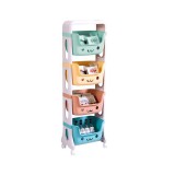 Organizator Spatiu de depozitare pentru jucarii cu 4 cosuri si roti
