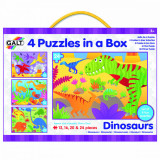 Set 4 puzzle-uri Dinozauri - 24 piese, Galt