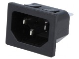 Conector de Alimentare AC Soclu Tată 10A 250V IEC 60320 MS-1