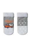 Șosete flaușate antiderapante cu model mașină, Conte Kids Sof-Tiki 473 - Gri, 18-20 (12)