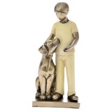 Figurina din rasina Boy with Dog 7 cm x 16 cm, Iliadis Alexandros