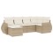 Set canapele de gradina cu perne, 6 piese, bej, poliratan