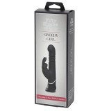 Vibrator Fifty Shades Of Grey &raquo;Greedy Girl G-Spot Rabbit Thrusting&laquo; 23,3 cm - Negru