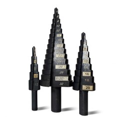 Burghie pentru metal, in trepte, nitrura de titan, set 3 buc, 4-12/20/32&nbsp;mm, Richmann Exclusive