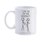Cana alba personalizata, I love your personality, INOVATIX&reg;. 330ml