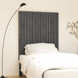 Cumpara ieftin Tăblie de pat pentru perete, gri, 95,5x3x110 cm, lemn masiv pin