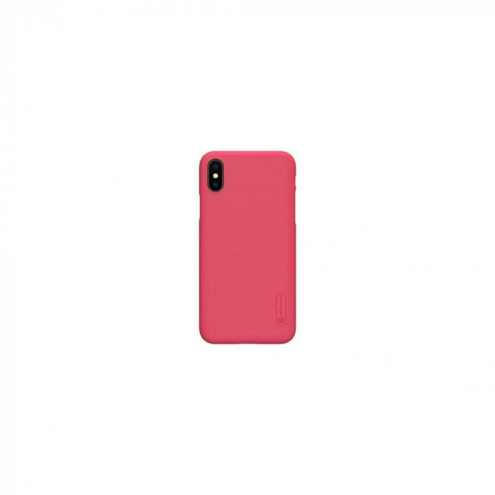 Husa Compatibila cu iPhone XS,iPhone X Folie Protectie-Nillkin Frosted Shield Rosu