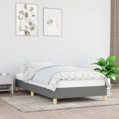 vidaXL Cadru de pat fără saltea, gri &amp;icirc;nchis, 80x200 cm, textil 346771 foto