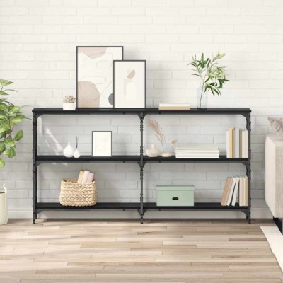 vidaXL Masă de consolă Stejar negru 156 x 28 x 80,5 cm Lemn compozit 882786 foto