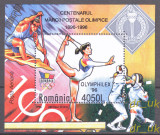 ROMANIA 1996 LP 1417 Colita Centenarul Marcii postale Olimpice OLYMPHILEX MNH