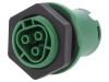 Conector Circular Mama Wieland 3 Pini 20A 250V Soclu RST Verde