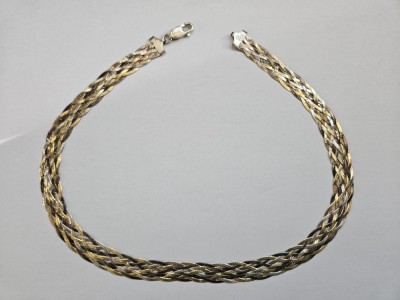 Colier impletit argint aurit #3028 foto