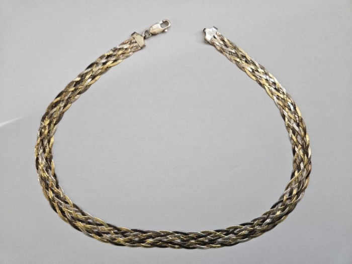 Colier impletit argint aurit #3028