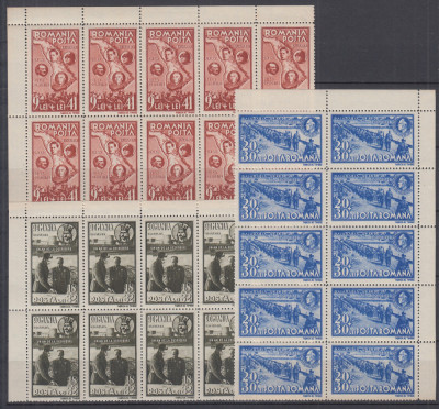 ROMANIA 1942 LP 148 II UN AN BASARABIA IMAGINI BLOCURI DE 10 TIMBRE MNH foto