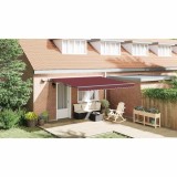 Cumpara ieftin Copertina retractabilă manual cu LED-uri, vișiniu, 400x300 cm