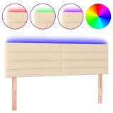 Cumpara ieftin Tablie de pat cu LED, crem, 144x5x78/88 cm, textil