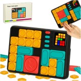 Joc logic magnetic 500 provocari, cu piese glisante si 7 niveluri, ABS, 18x13 cm, pentru copii 6+ Household NewTrend