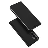 Husa flip samsung galaxy a15, dux ducis skin pro, smart pro magnet, negru