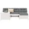 Gossi set canapea de gradina, 5 piese, alb, lemn masiv de pin