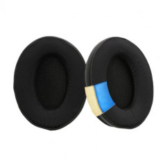 Set 2 Earpads kwmobile pentru Kingston HyperX Cloud Alpha S, Piele ecologica, Negru, 60854.01