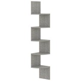 Cumpara ieftin Raft de perete de colt, gri beton, 19x19x123 cm, lemn prelucrat