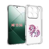 Husa antisoc pentru xiaomi 15 - airbag tpu - unicorn roz - transtarent