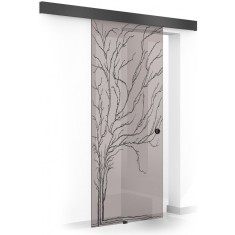 Usa glisanta Boss &reg; Black, model Tree negru, 60x215 cm, sticla 8 mm bronz securizata, culisanta in ambele directii