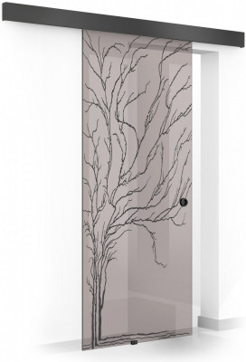 Usa glisanta Boss &amp;reg; Black, model Tree negru, 60x215 cm, sticla 8 mm bronz securizata, culisanta in ambele directii foto