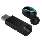 Casca bluetooth cu suport USB, versiune wireless 4.2, 20 m, Negru, General