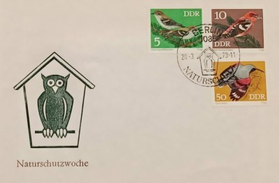 DDR 1973 - pasari, FDC foto