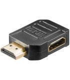 Adaptor HDMI mama-tata la 270 grade 4K Ultra HD 2160p 60Hz placat cu aur negru Goobay 51725