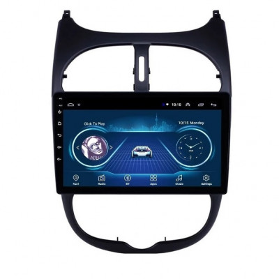 Navigatie Auto Multimedia cu GPS Peugeot 206, 4 GB RAM + 64 GB ROM, Slot Sim 4G pentru Internet, Carplay, Android, Aplicatii, USB, Wi-Fi, Bluetooth foto
