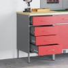 VidaXL Bancă de lucru cu sertar Roșu și gri 50 x 55 x 85 cm