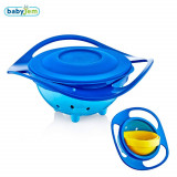 Bol multifunctional cu capac si rotire 360 grade Amazing Bowl Blue, BabyJem