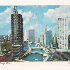 US1 - Carte Postala - USA - The Chicago river , circulata 1978