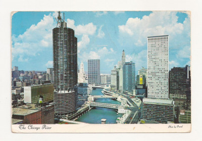 US1 - Carte Postala - USA - The Chicago river , circulata 1978 foto