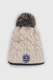 Cabaia caciula Creamy Gin culoarea bej, din tricot gros