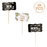 Scobitori Decorative Petrecere Mr &amp; Mrs Team Bride - Set de 18 buc, CMCLASS