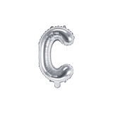 Balon Folie Litera C Argintiu, 35 cm