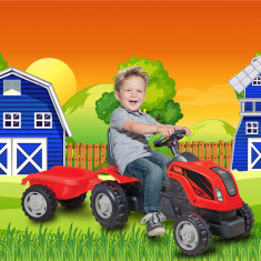 Tractor cu pedale si remorca Micromax MMX Blue