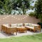 Gossi set mobilier de gradina, perne crem, 9 piese, lemn masiv acacia