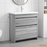 Cumpara ieftin Set de mobilier pentru baie Sonoma gri 81 x 40 x 84,5 cm