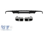 Difuzor tip CLS63 A Design cu capete cromate potrivit pentru bara spate standard a Mercedes CLS W218 2011-2018 -oo--oo- Performance AutoTuning