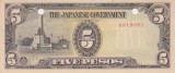 Bancnota Filipine 5 Pesos (1943) - P110 UNC ( ocupatia japoneza; anulata - vezi descriere )