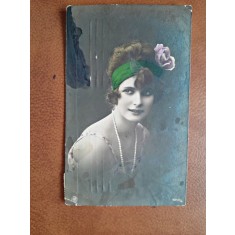 Fotografie tip carte postala, femeie, 1925