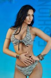 SW2327-108 Costum de baie in 2 piese model zebra print si sclipici