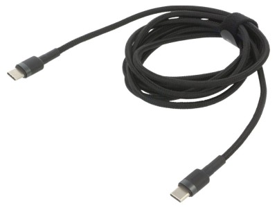Cablu USB C 2m negru textil 60W foto